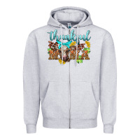 Heather Grey thankful mama cow Zipper Hoodie - BarkalooDesign