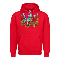 Red thankful mama cow Zipper Hoodie - BarkalooDesign