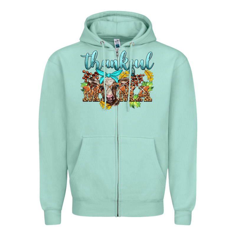 Thankful Mama Cow Zipper Hoodie by BarkalooDesign | Teevron