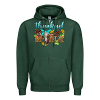 Sports Green thankful mama cow Zipper Hoodie - BarkalooDesign