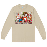 Mushroom It's Game Day Y'all Baseball Coffee Cups Long Sleeve Tee - FaDigitalArtStudio