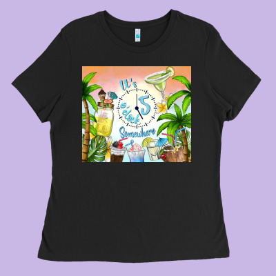 It's Five O'clock Somewhere Ladies Tee Designed By Tumblerdesignbyshophia