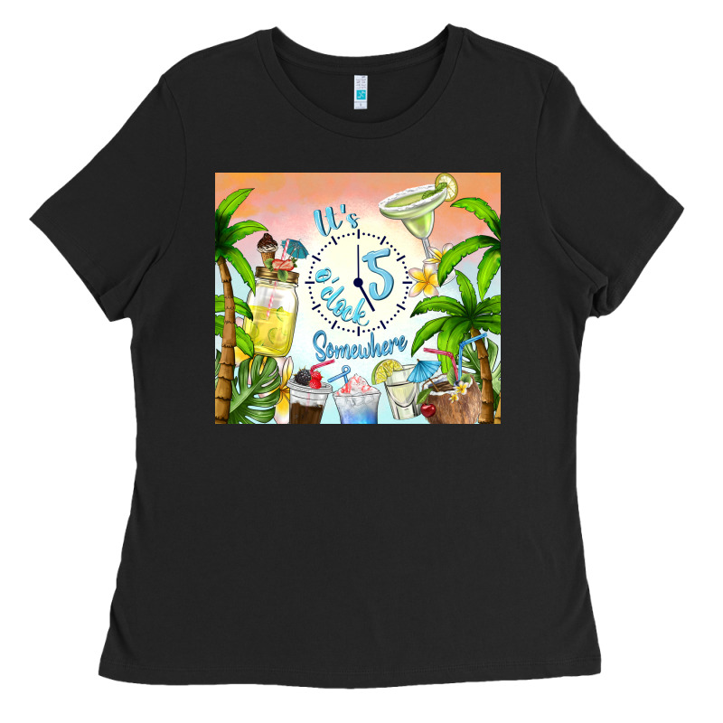 It's Five O'clock Somewhere Ladies Tee by TumblerDesignByShophia | Teevron