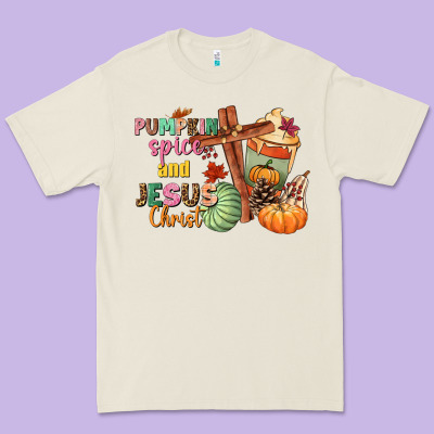 Pumpkin Spice And Jesus Christ Premium Tee Designed By Nancycooperartshop