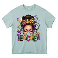 Arona mardi gras teacher caucasian messy bun Heavy Core Tee - texasbilliewilder