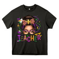 Asphalt mardi gras teacher caucasian messy bun Heavy Core Tee - texasbilliewilder