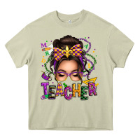 Mossy mardi gras teacher caucasian messy bun Heavy Core Tee - texasbilliewilder