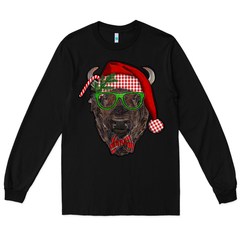 Christmas Bison Long Sleeve Tee by RanaPortraitStore | Teevron