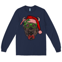 Navy christmas bison Long Sleeve Tee - RanaPortraitStore