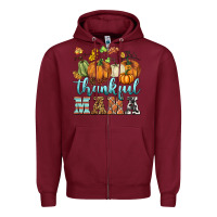Burgundy thankful mama Zipper Hoodie - BarkalooDesign