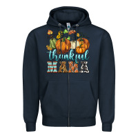 Navy thankful mama Zipper Hoodie - BarkalooDesign
