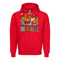 Red thankful mama Zipper Hoodie - BarkalooDesign
