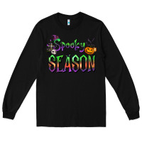 Black Halloween Spooky Season Long Sleeve Tee - FaDigitalArtStudio