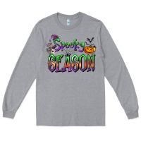 Heather Grey Halloween Spooky Season Long Sleeve Tee - FaDigitalArtStudio