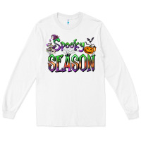 White Halloween Spooky Season Long Sleeve Tee - FaDigitalArtStudio
