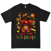Black santas favorite school bus driver afro messy bun Premium Tee - texasbilliewilder