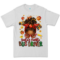 Dove Grey santas favorite school bus driver afro messy bun Premium Tee - texasbilliewilder