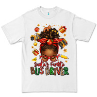 White santas favorite school bus driver afro messy bun Premium Tee - texasbilliewilder
