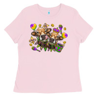 Bubblegum Pink Mardi Gras Heifers Ladies Tee - HowdyJamesFarm