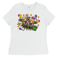 White Mardi Gras Heifers Ladies Tee - HowdyJamesFarm
