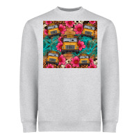 Heather Grey school bus leopard cowhide Heavyweight Sweatshirt - Artiststas