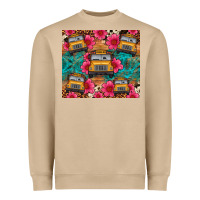 Mushroom school bus leopard cowhide Heavyweight Sweatshirt - Artiststas