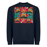 Navy school bus leopard cowhide Heavyweight Sweatshirt - Artiststas