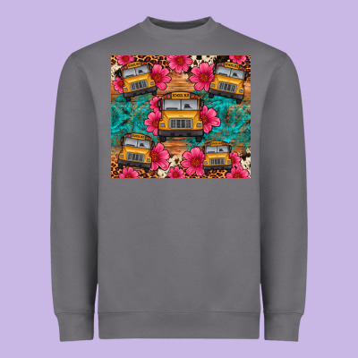 School Bus Leopard Cowhide Heavyweight Sweatshirt Designed By Artiststas