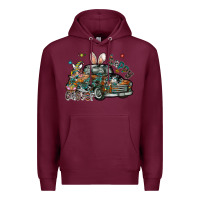 Burgundy Happy Easter Premium Hoodie - CowhideDigitalArt