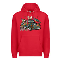 Red Happy Easter Premium Hoodie - CowhideDigitalArt