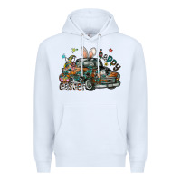 White Happy Easter Premium Hoodie - CowhideDigitalArt