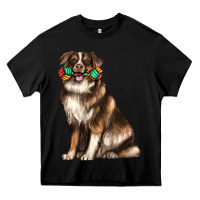 Black australian shepherd with rope toy Heavy Core Tee - texasbilliewilder