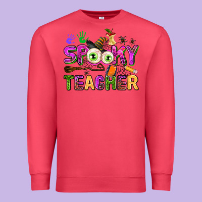 Spooky Teacher Premium Sweatshirt Designed By Adodesignshop