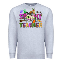 Heather Grey spooky teacher Premium Sweatshirt - AdoDesignShop