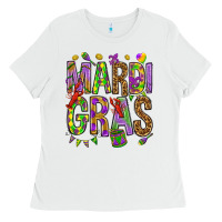 White Mardi Gras Ladies Tee - HowdyJamesFarm