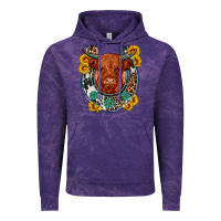 Cloud Purple western leopard cowhide cow horseshoe Vintage Hoodie - OliviaCreatesArt