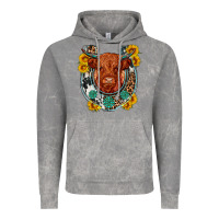 Cloud Rock western leopard cowhide cow horseshoe Vintage Hoodie - OliviaCreatesArt