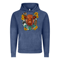 Vintage Denim western leopard cowhide cow horseshoe Vintage Hoodie - OliviaCreatesArt