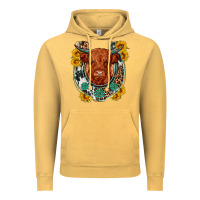 Vintage Mustard western leopard cowhide cow horseshoe Vintage Hoodie - OliviaCreatesArt