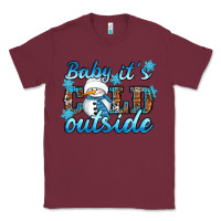 Burgundy Baby it's cold outside Classic Tee - RanaPortraitStore