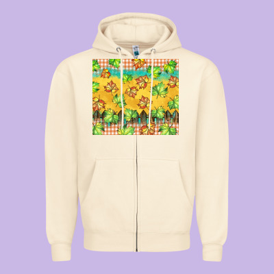 Fall Leaf Tumbler Zipper Hoodie Designed By Barkaloodesign