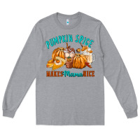 Heather Grey Pumpkin Spice Make Mama Nice Long Sleeve Tee - FaDigitalArtStudio