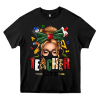 Black teacher life blonde caucassian messy bun Heavy Core Tee - texasbilliewilder