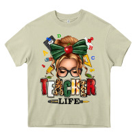 Mossy teacher life blonde caucassian messy bun Heavy Core Tee - texasbilliewilder