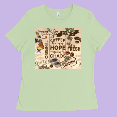 Coffee Is A Cup Of Hope Ladies Tee Designed By Tumblerdesignbyshophia