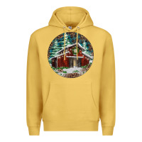Antique Gold Barn Christmas Premium Hoodie - RanaPortraitStore