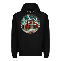Black Barn Christmas Premium Hoodie - RanaPortraitStore