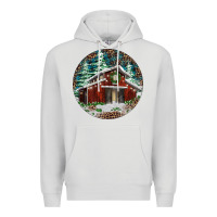 Dove Grey Barn Christmas Premium Hoodie - RanaPortraitStore