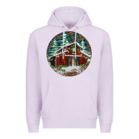 Lilac Barn Christmas Premium Hoodie - RanaPortraitStore