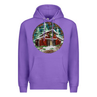 Purple Barn Christmas Premium Hoodie - RanaPortraitStore